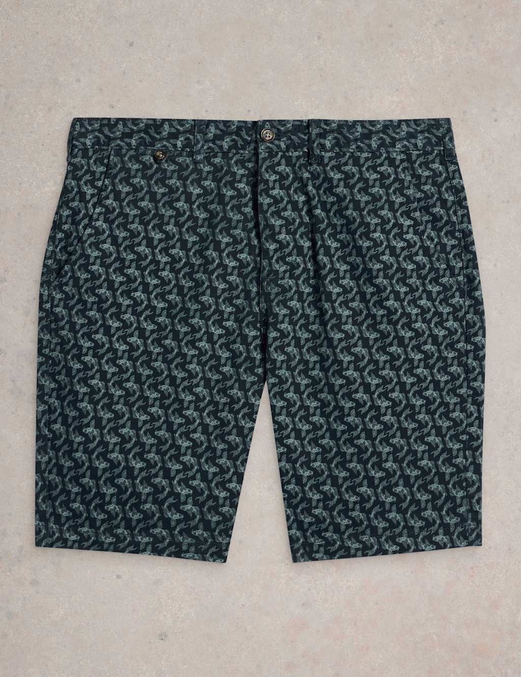 Cotton Rich Fish Print Chino Shorts 2 of 6