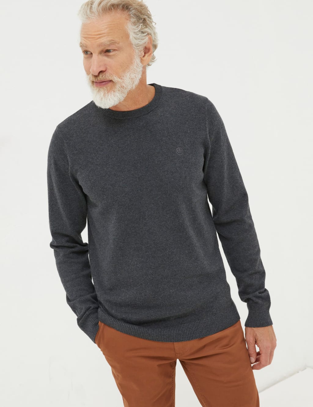 Cotton Rich Crew Neck Jumper 1 of 4
