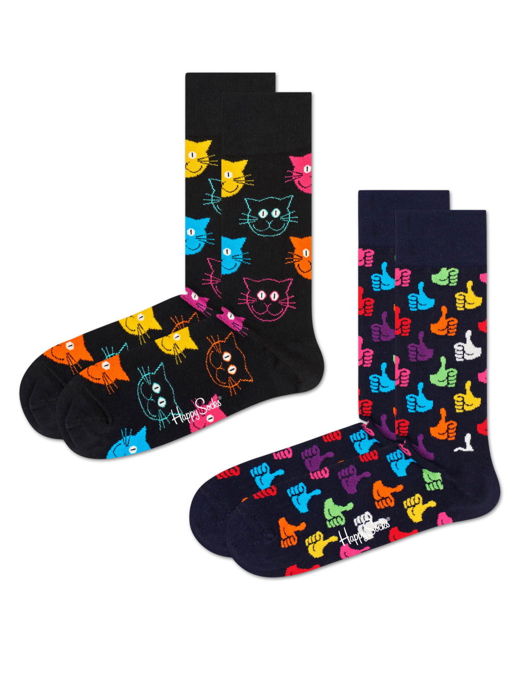 2pk Assorted Cat Cotton Rich Socks 1 of 1