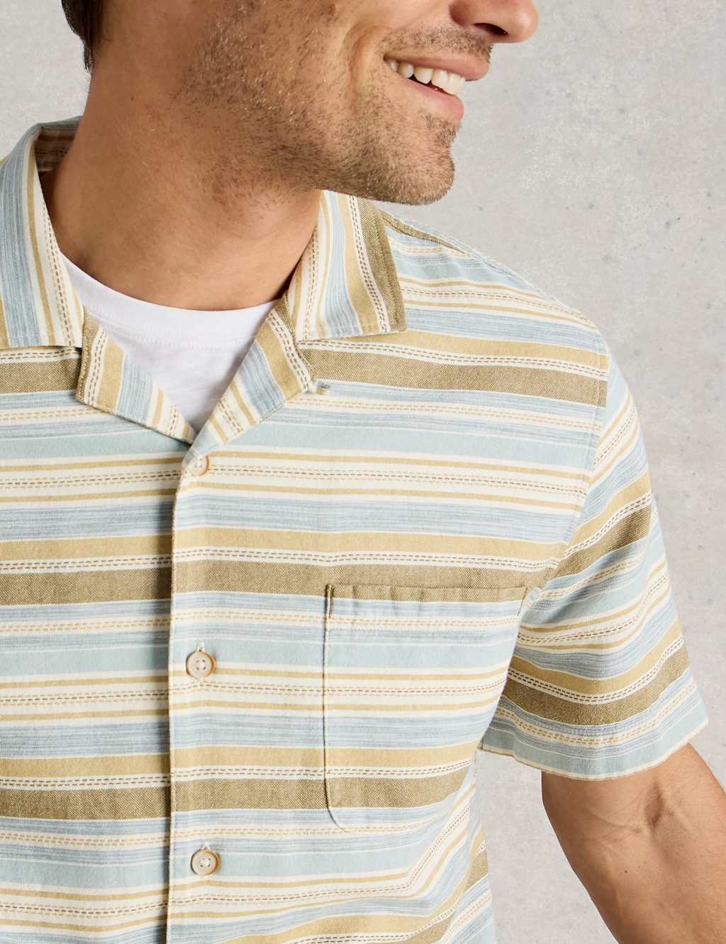 Pure Cotton Striped Short Sleeve Shirt 4 of 4