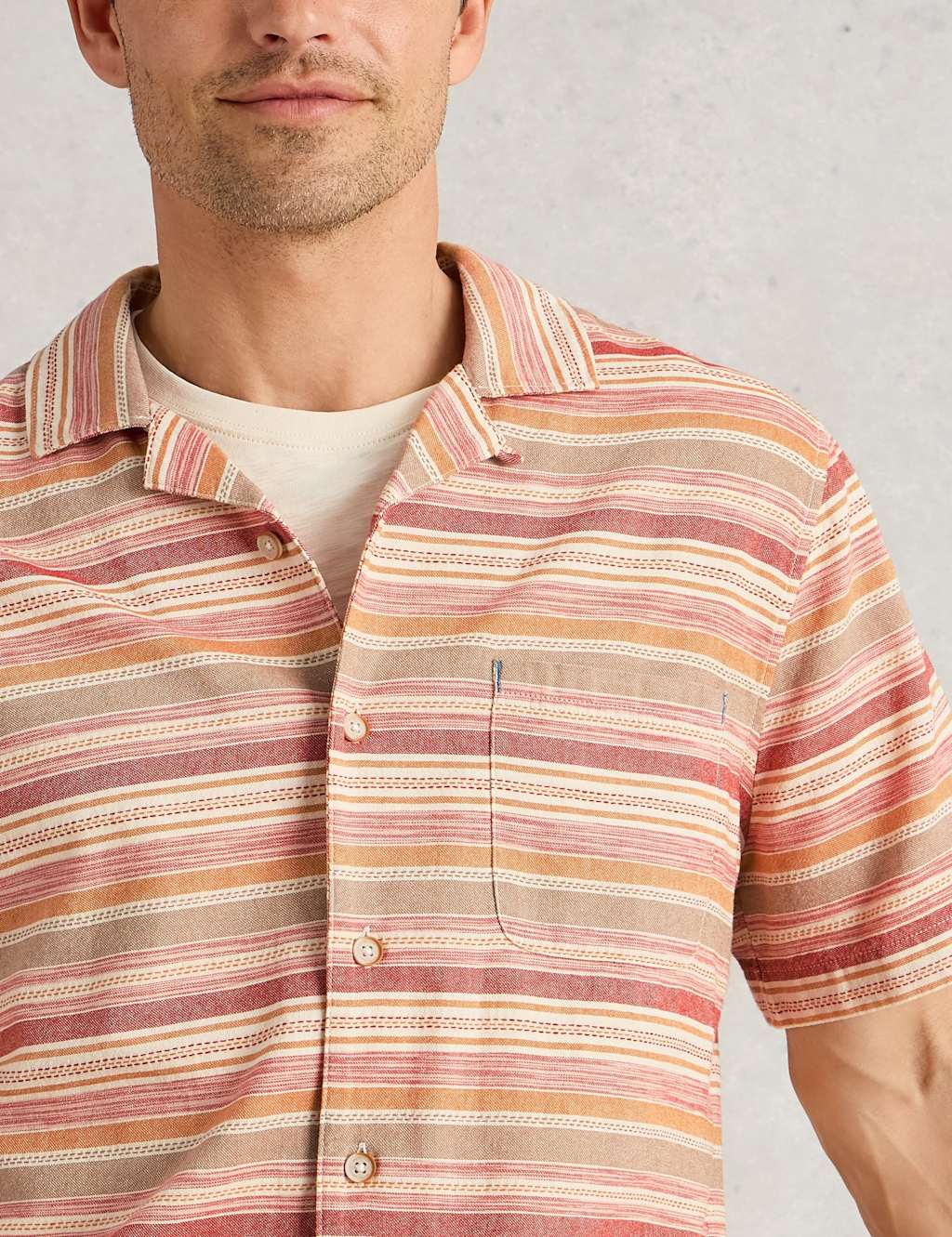 Pure Cotton Striped Short Sleeve Shirt 5 of 6