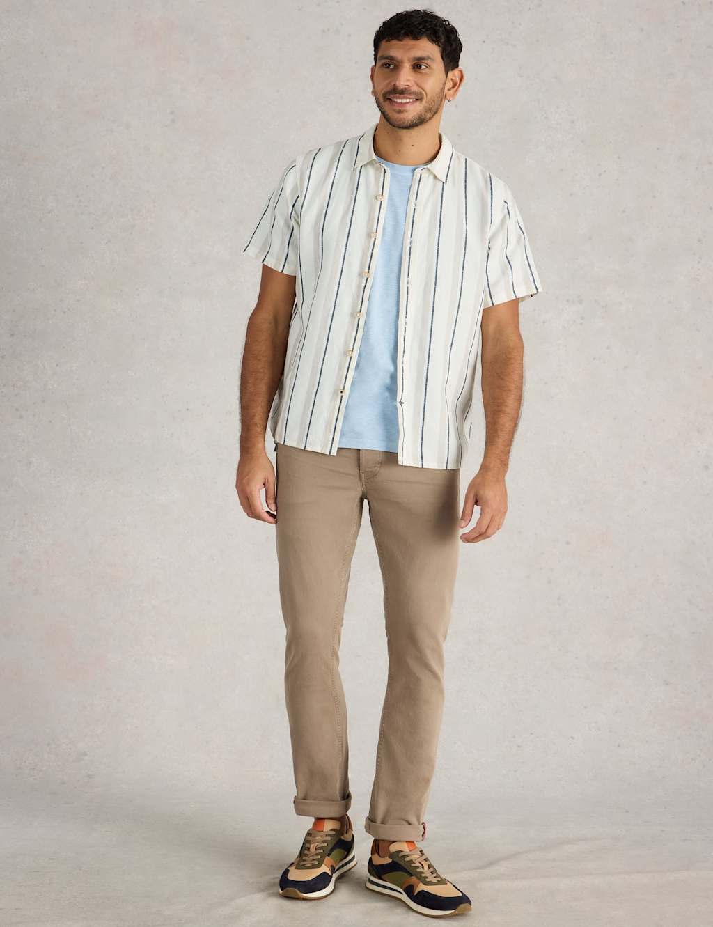 Regular Fit Linen Rich Striped Shirt 3 of 6