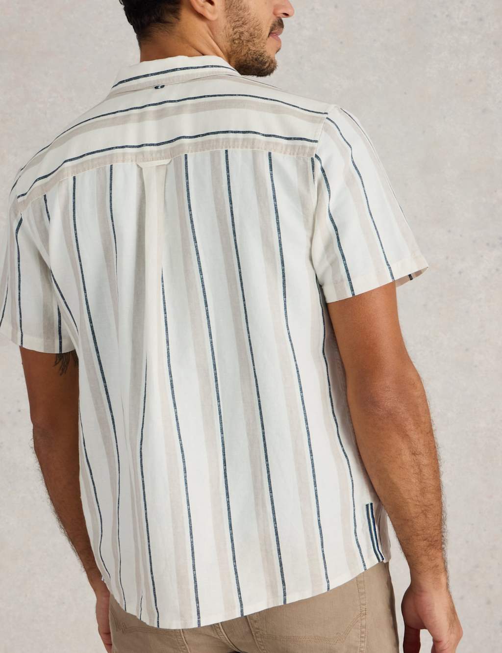Regular Fit Linen Rich Striped Shirt 4 of 6