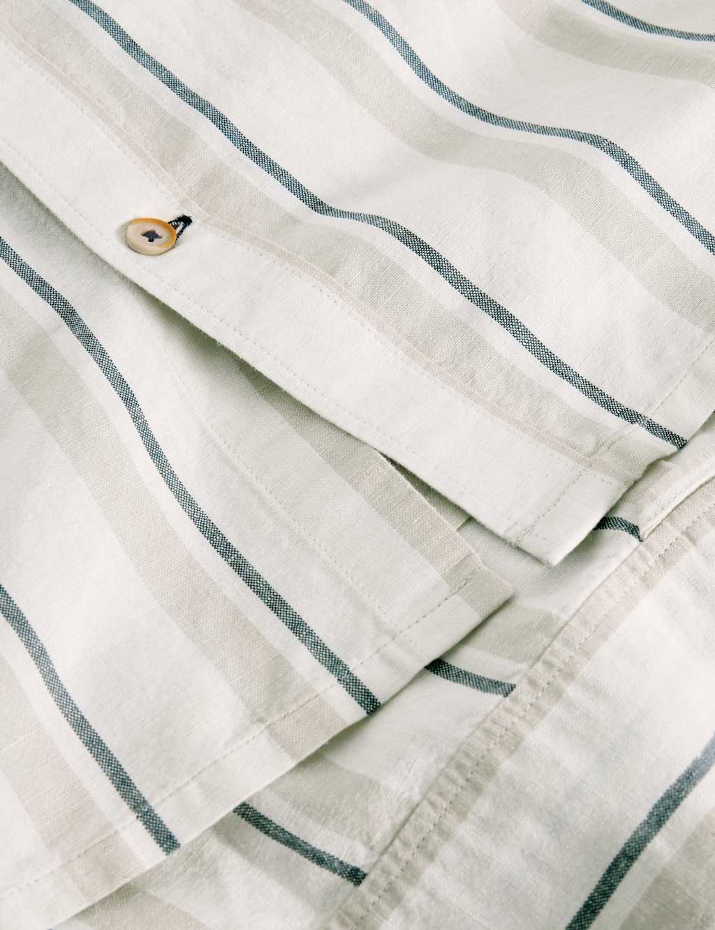 Regular Fit Linen Rich Striped Shirt 6 of 6