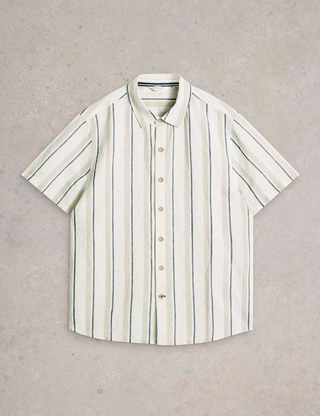 Regular Fit Linen Rich Striped Shirt 2 of 6