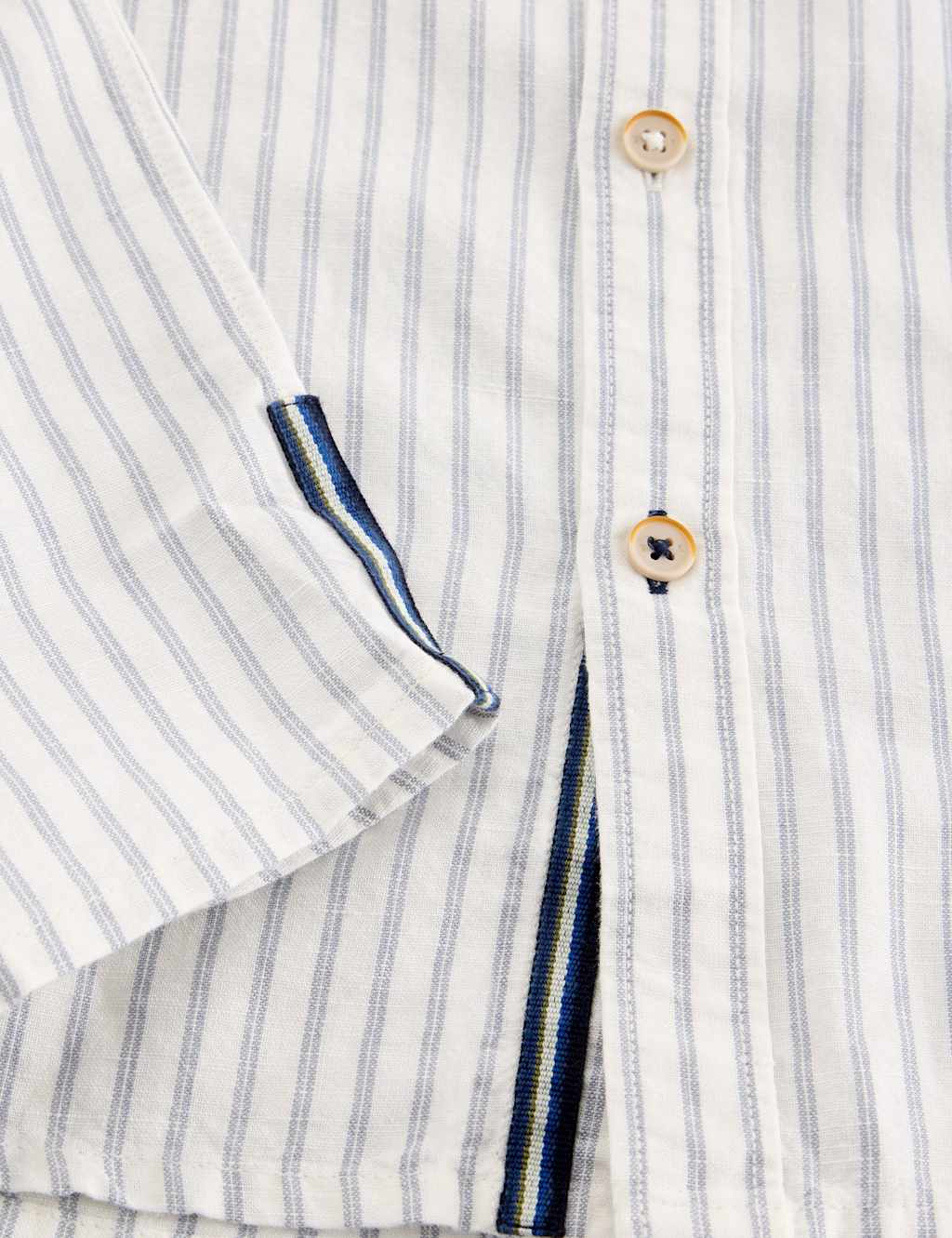 Regular Fit Linen Rich Striped Shirt 6 of 6