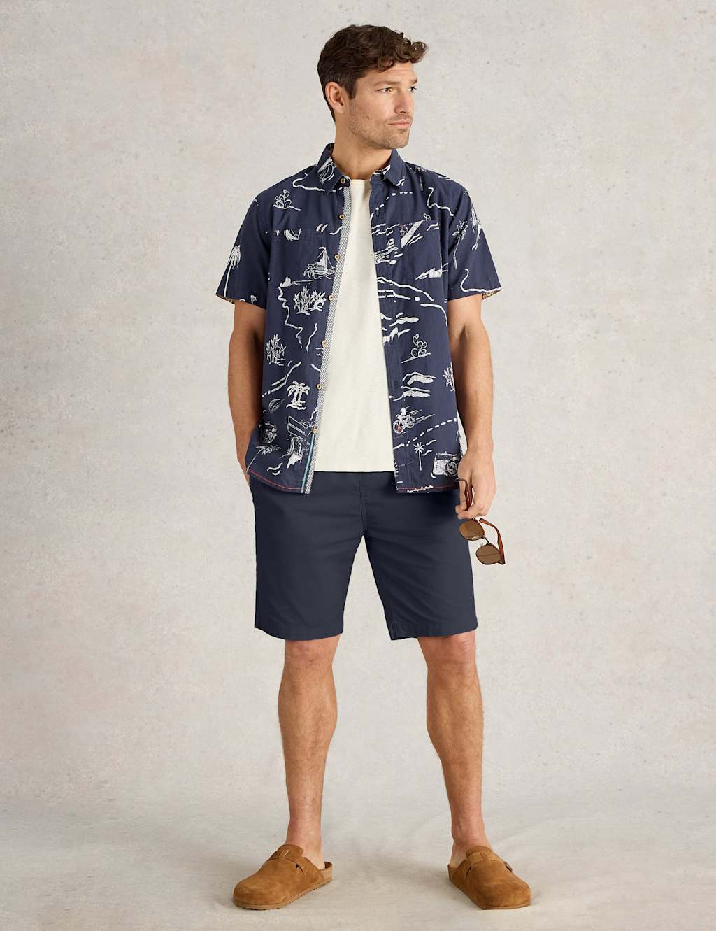 Linen Rich Print Short Sleeve Shirt 3 of 5
