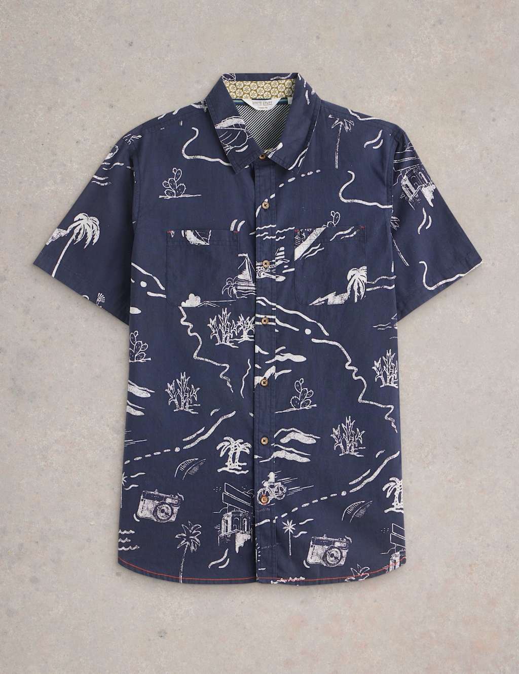 Linen Rich Print Short Sleeve Shirt 2 of 5
