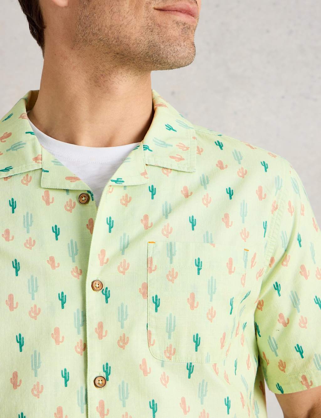Regular Fit Pure Cotton Cactus Print Shirt 4 of 6