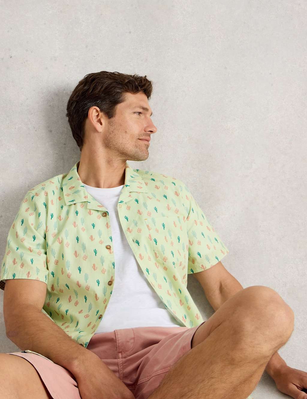 Regular Fit Pure Cotton Cactus Print Shirt 5 of 6