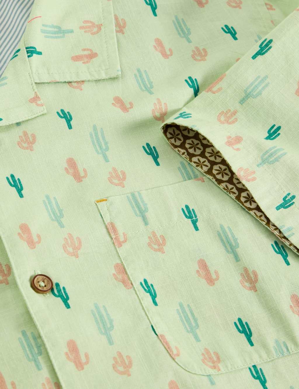Regular Fit Pure Cotton Cactus Print Shirt 6 of 6