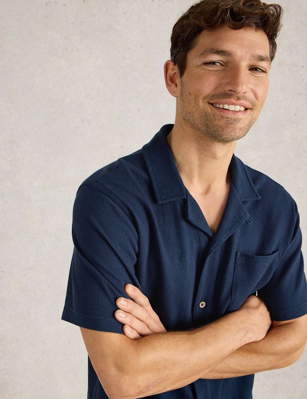 Pure Cotton Ribbed Short Sleeve Shirt 5 of 6