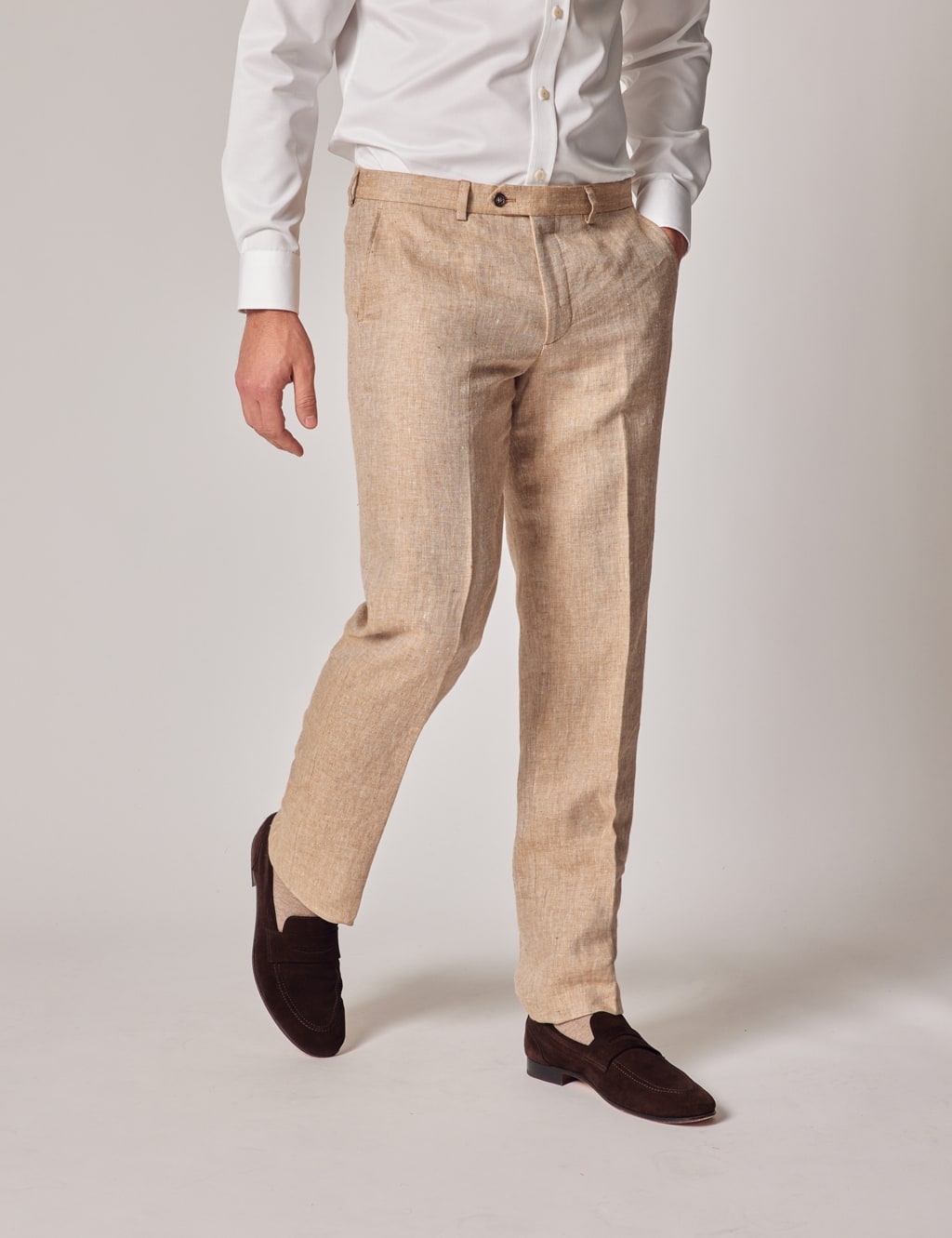 Pure linen trousers mens shop