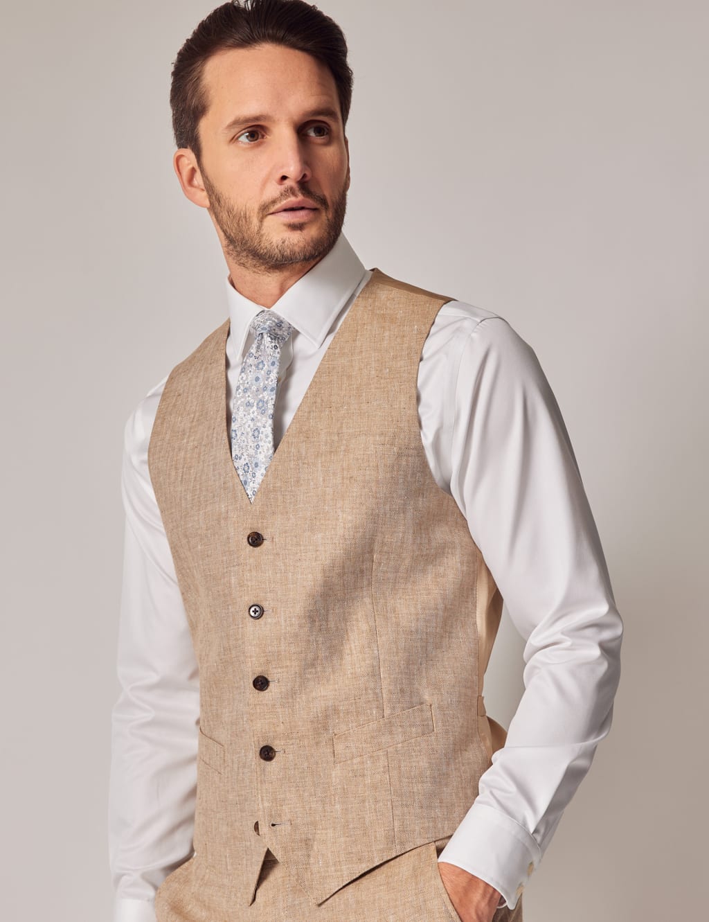 Tailored Fit Pure Linen Waistcoat 5 of 6