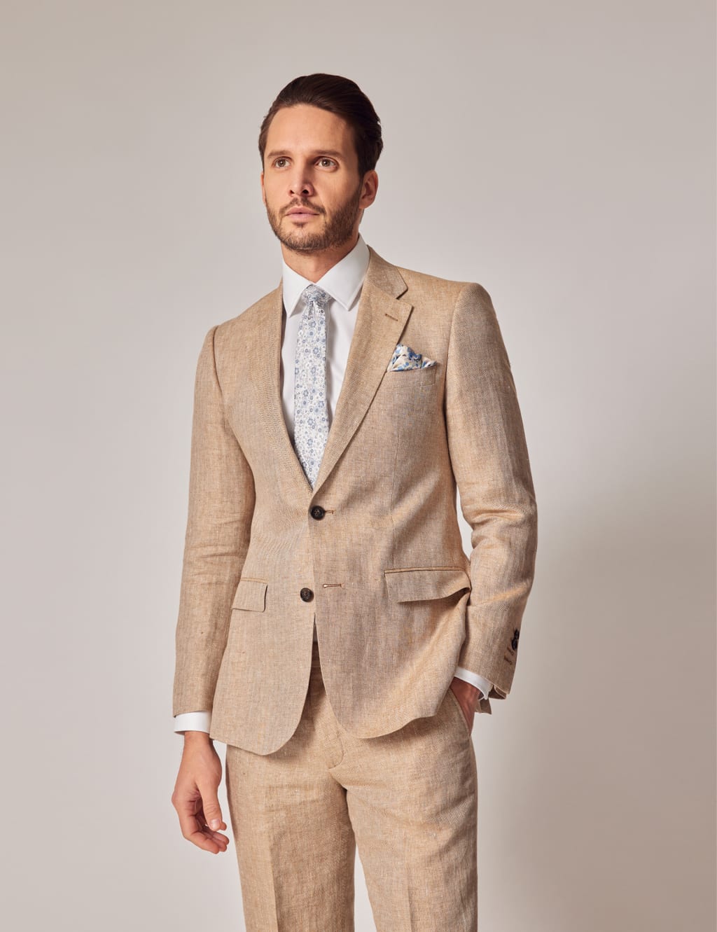 Tailored Fit Pure Linen Suit Jacket Hawes Curtis M S