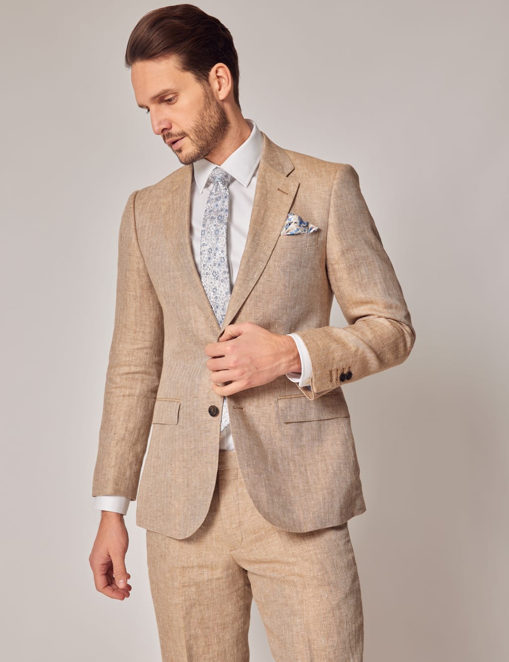 Tailored Fit Pure Linen Suit Jacket 4 of 8