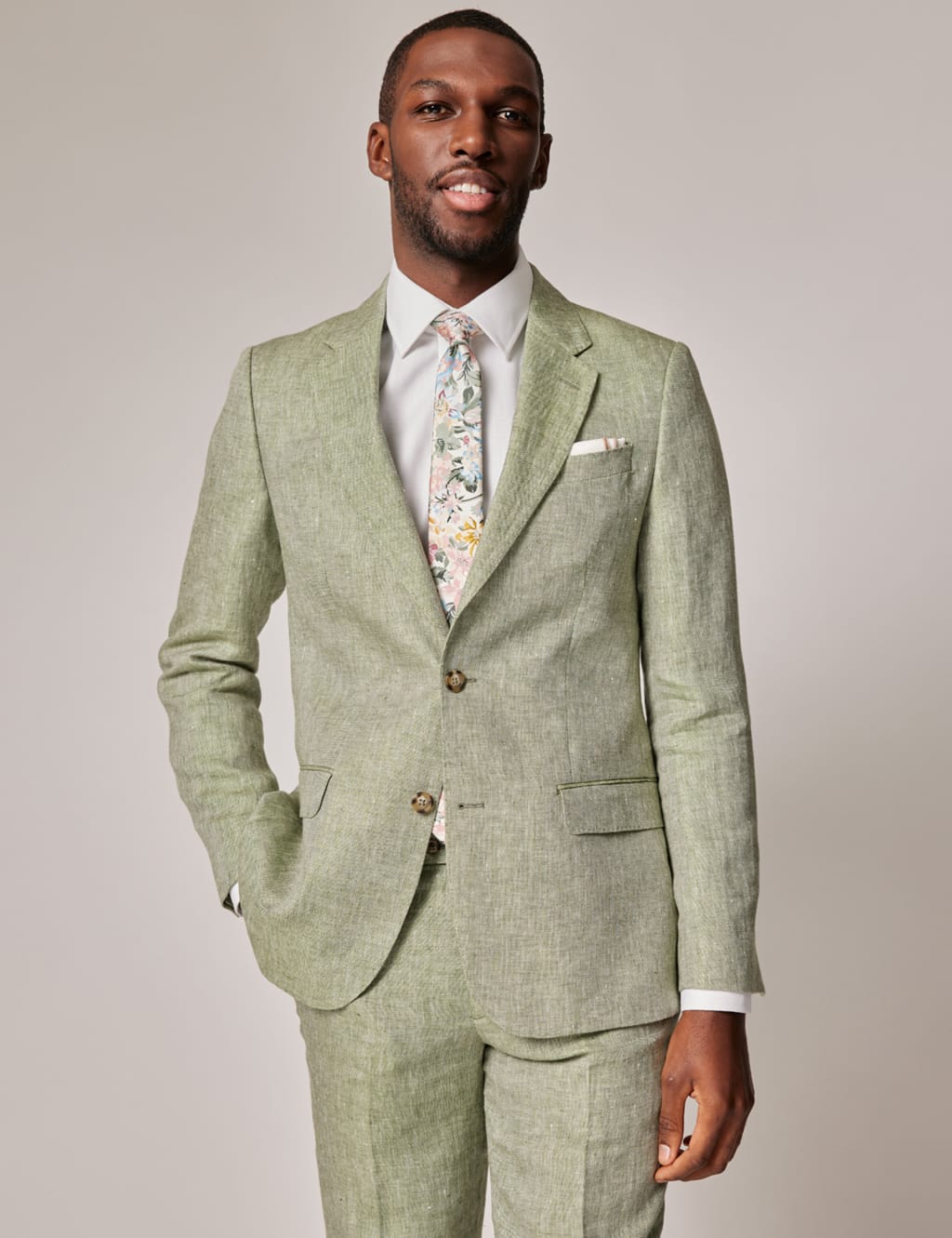 Tailored Fit Pure Linen Suit Jacket 4 of 8