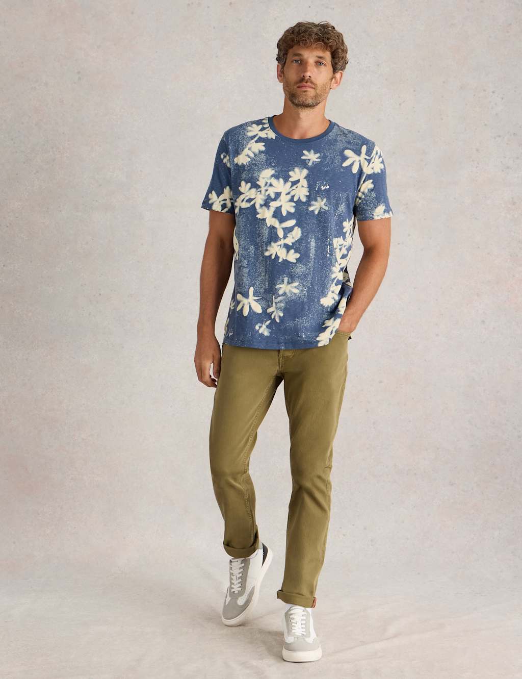 Pure Cotton Floral Print Crew Neck T-Shirt 3 of 6