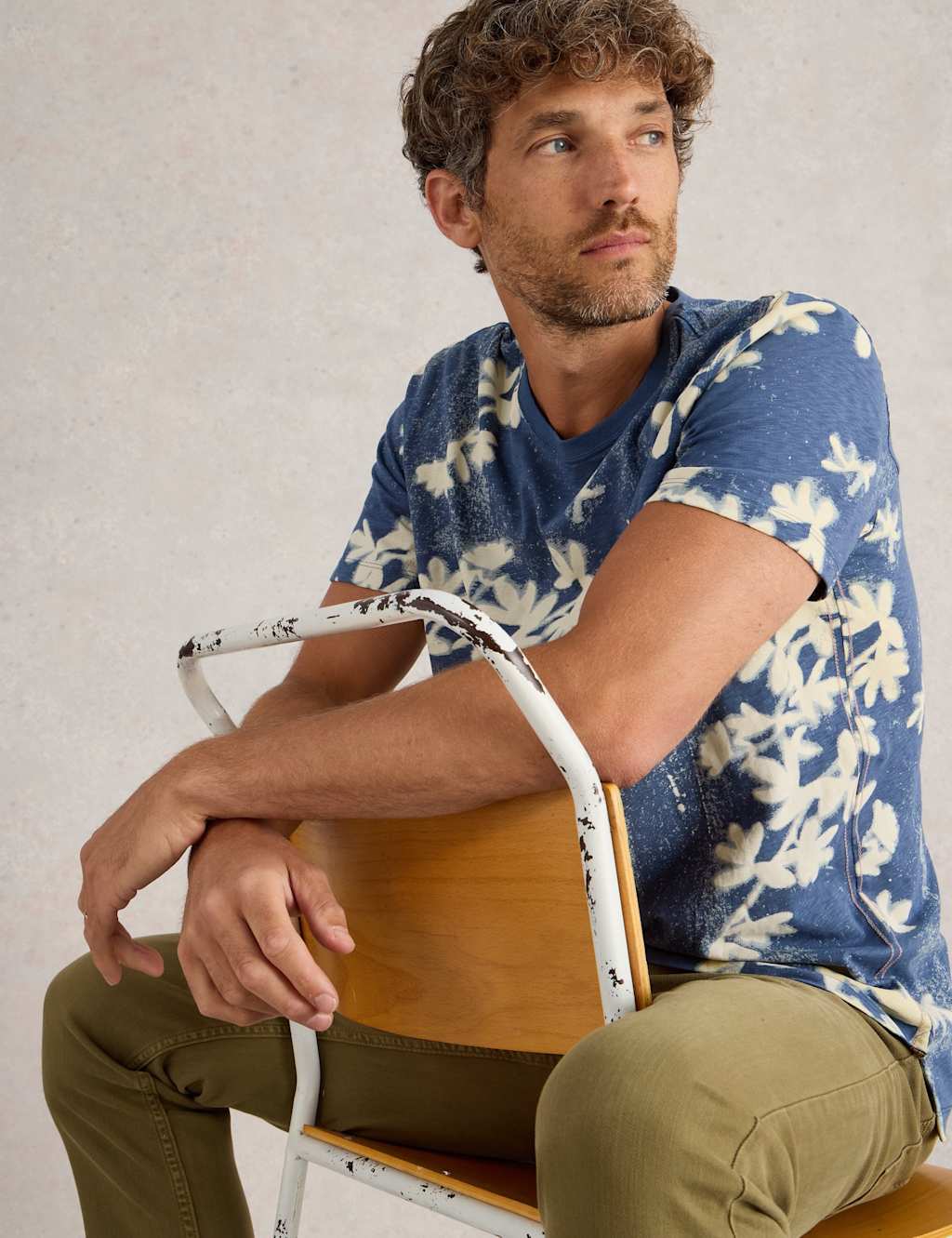 Pure Cotton Floral Print Crew Neck T-Shirt 5 of 6