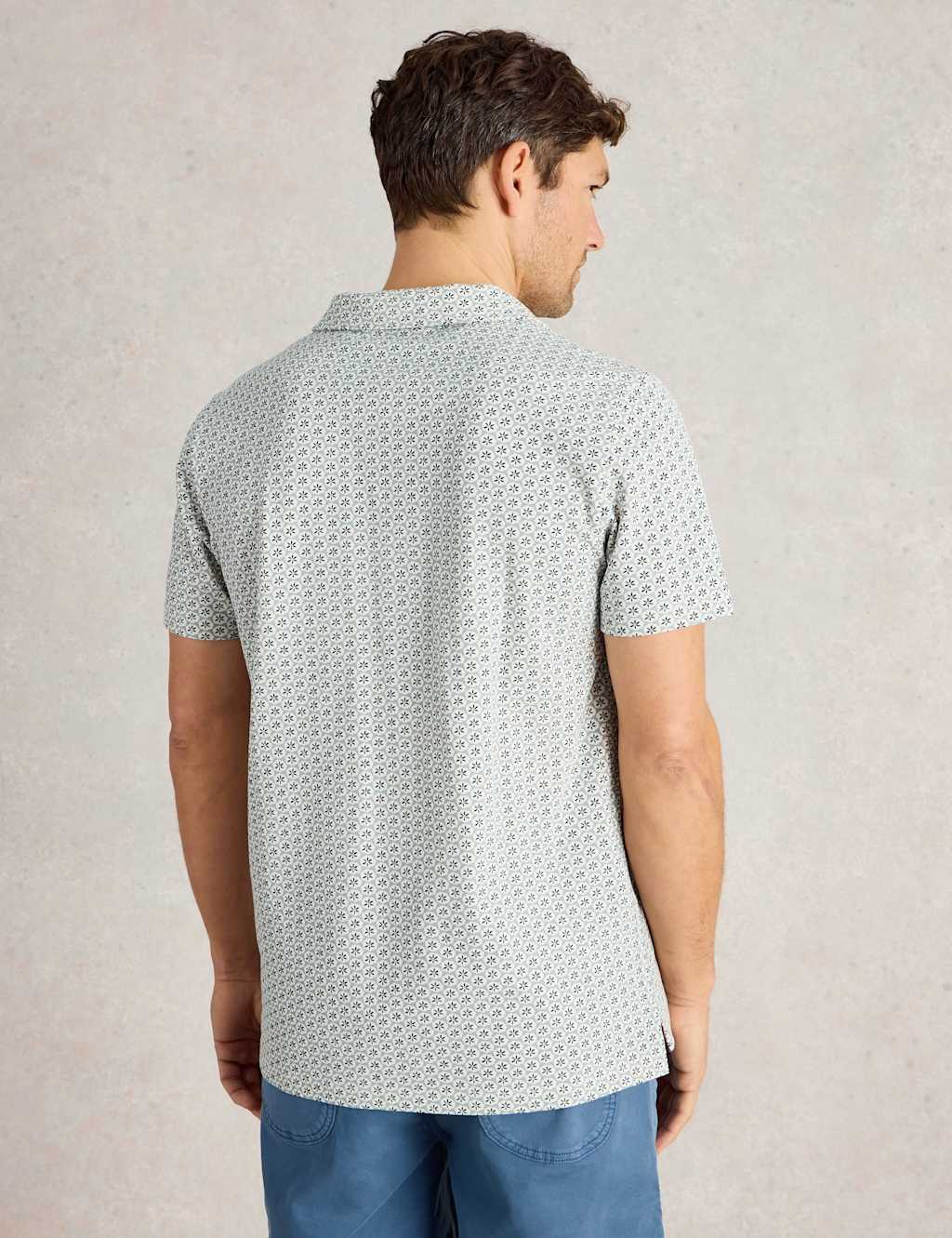 Pure Cotton Geometric Print Polo Shirt 4 of 6
