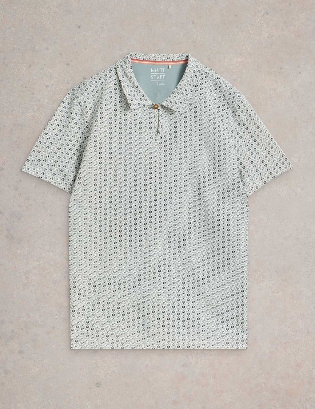 Pure Cotton Geometric Print Polo Shirt 2 of 6
