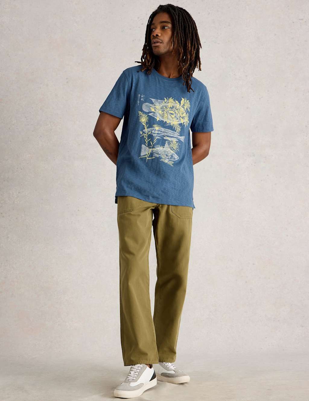 Pure Cotton Crew Neck Fish Graphic T-Shirt 3 of 6