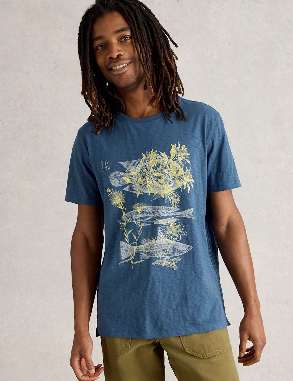 Pure Cotton Crew Neck Fish Graphic T-Shirt 5 of 6