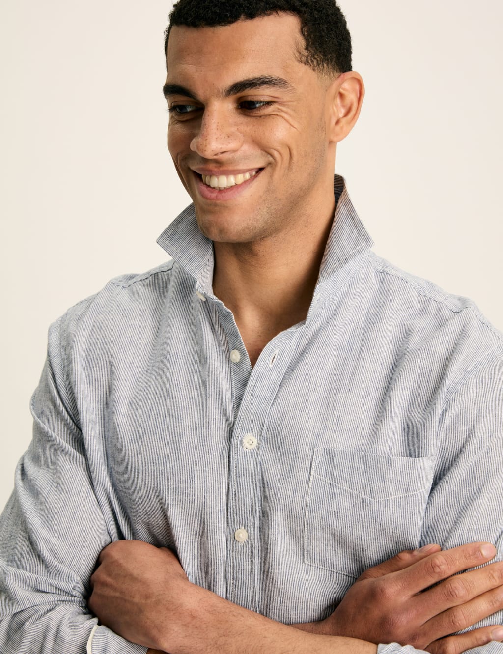 Cotton Linen Blend Striped Shirt 4 of 5