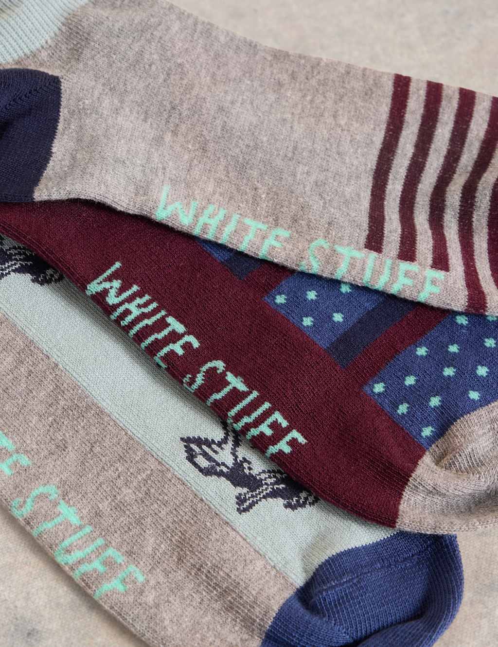 3pk Fish Cotton Rich Trainer Socks 2 of 2