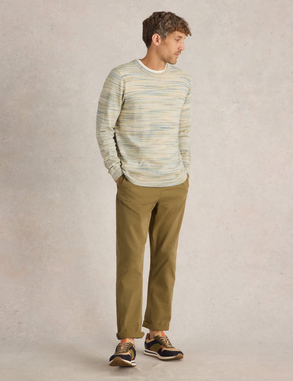 Pure Cotton Spacedye Crew Neck Jumper 3 of 6