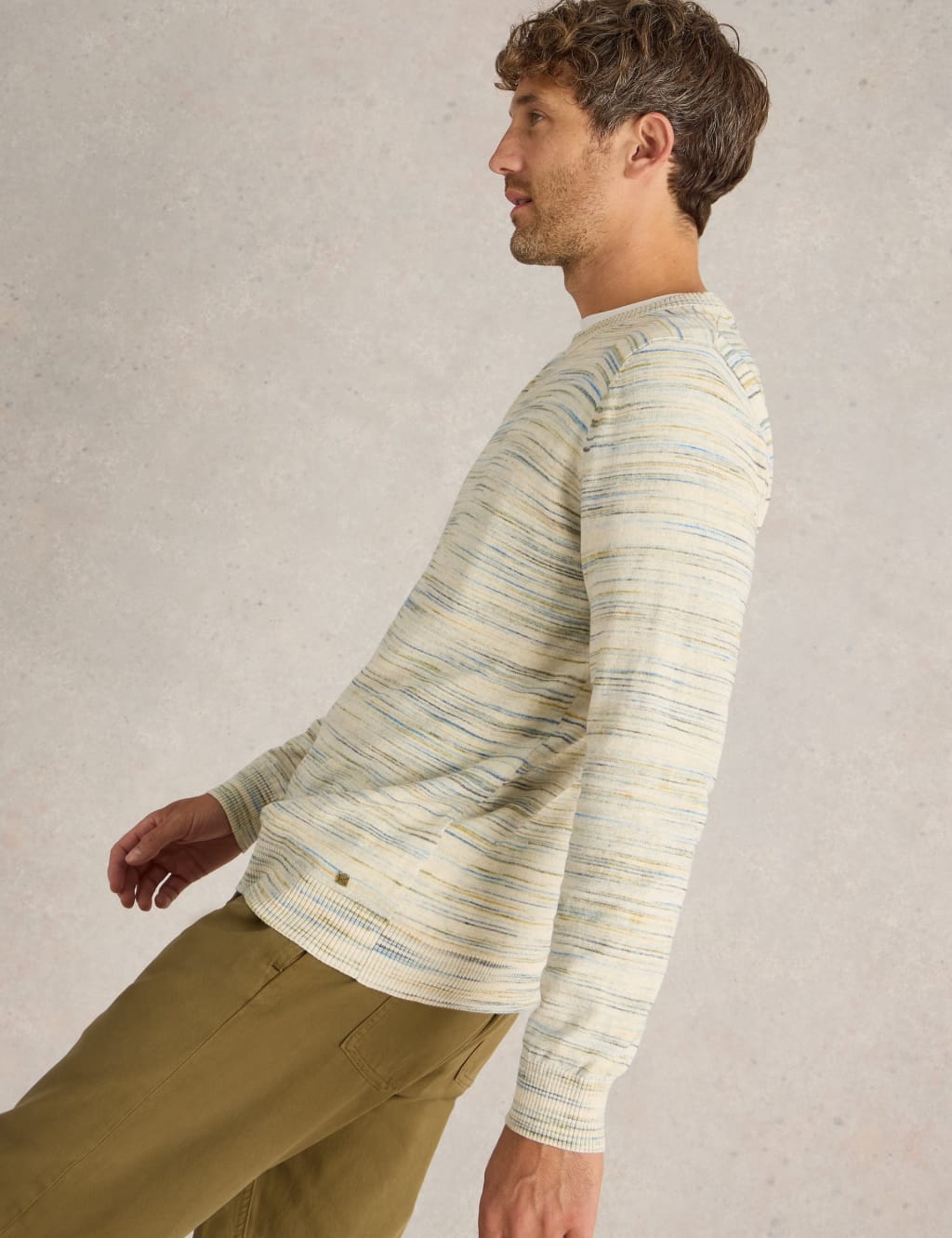 Pure Cotton Spacedye Crew Neck Jumper 5 of 6