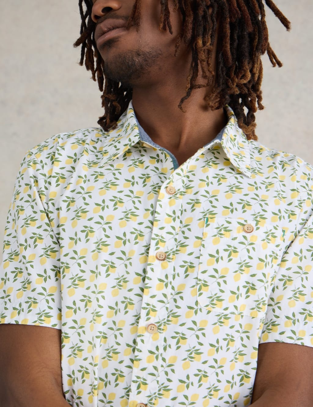 Slim Fit Cotton Rich Lemon Print Shirt | White Stuff | M&S
