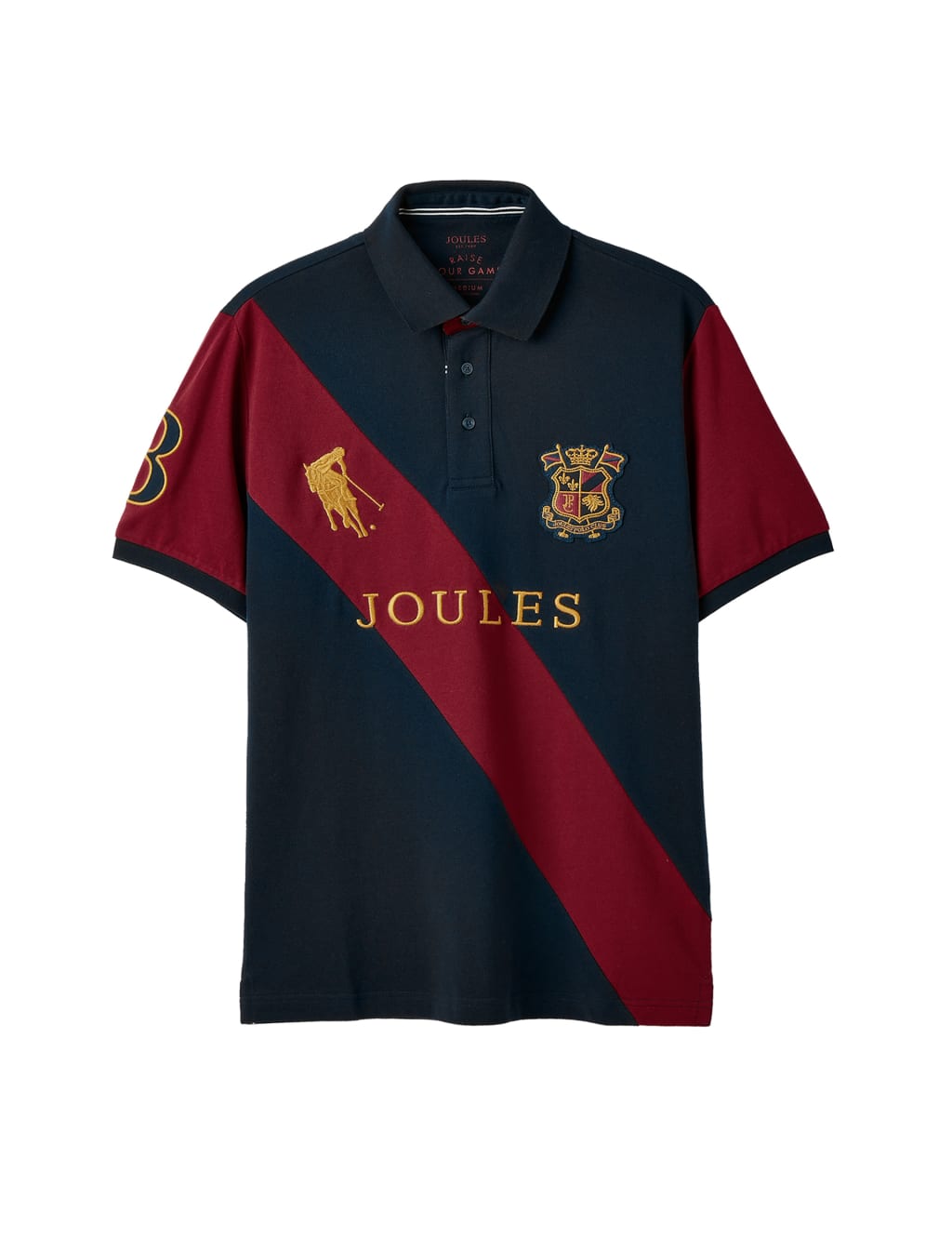 Pure Cotton Jersey Colour Block Polo Shirt Joules M S