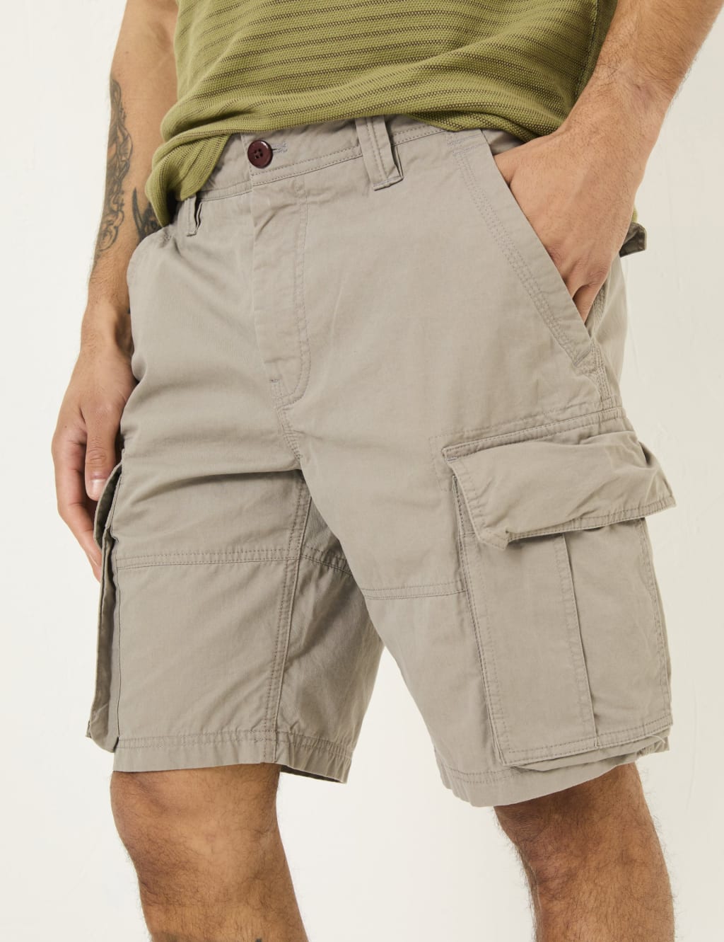Regular Fit Pure Cotton Cargo Shorts 3 of 4