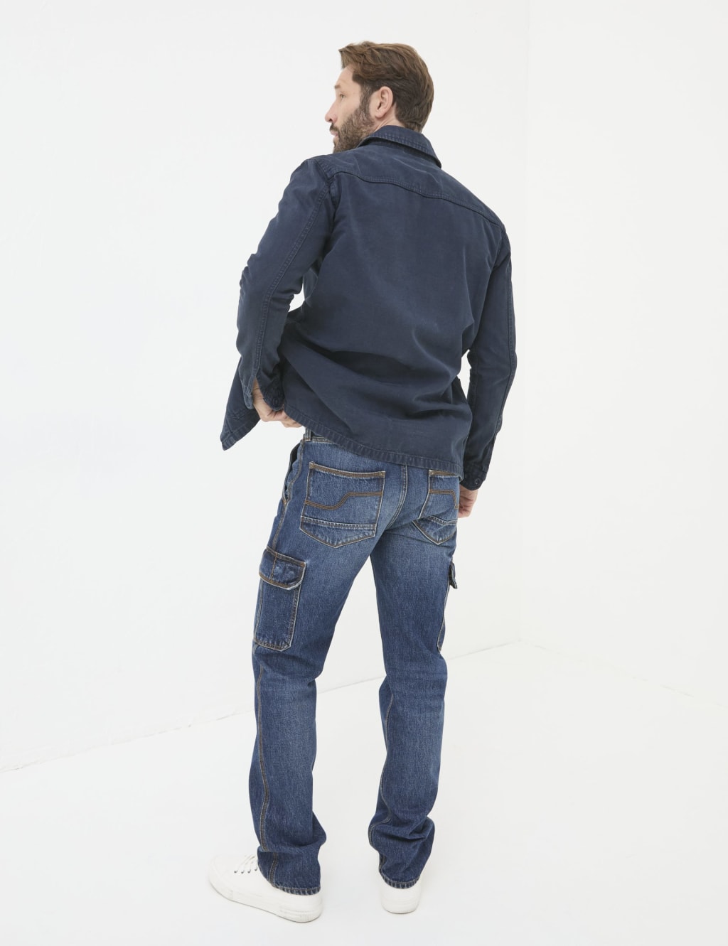 Pure Cotton Denim Straight Fit Cargo Jeans 3 of 5