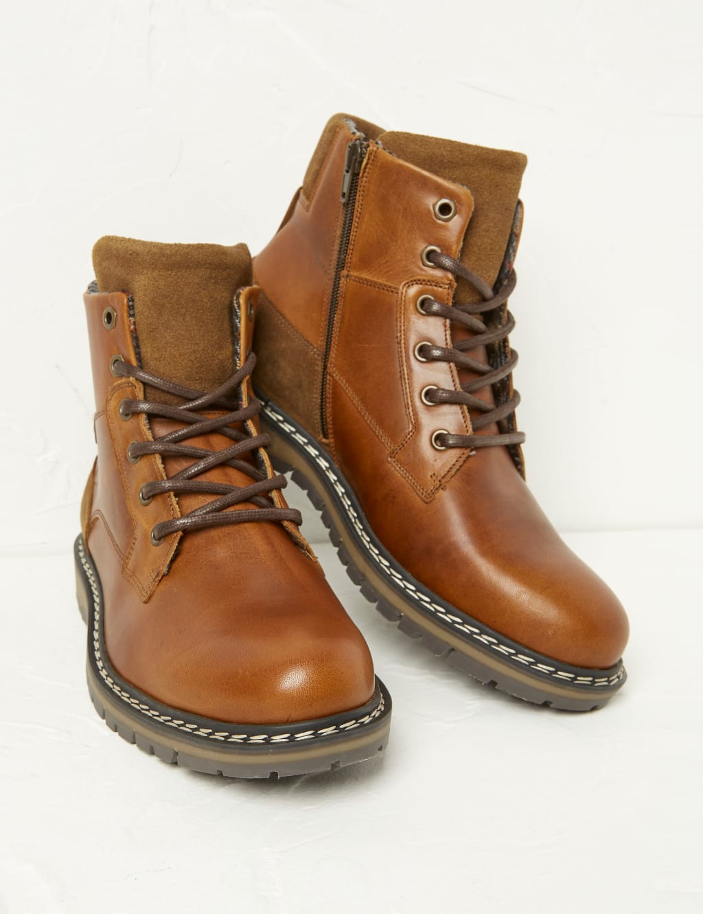 Leather Side Zip Casual Boots
