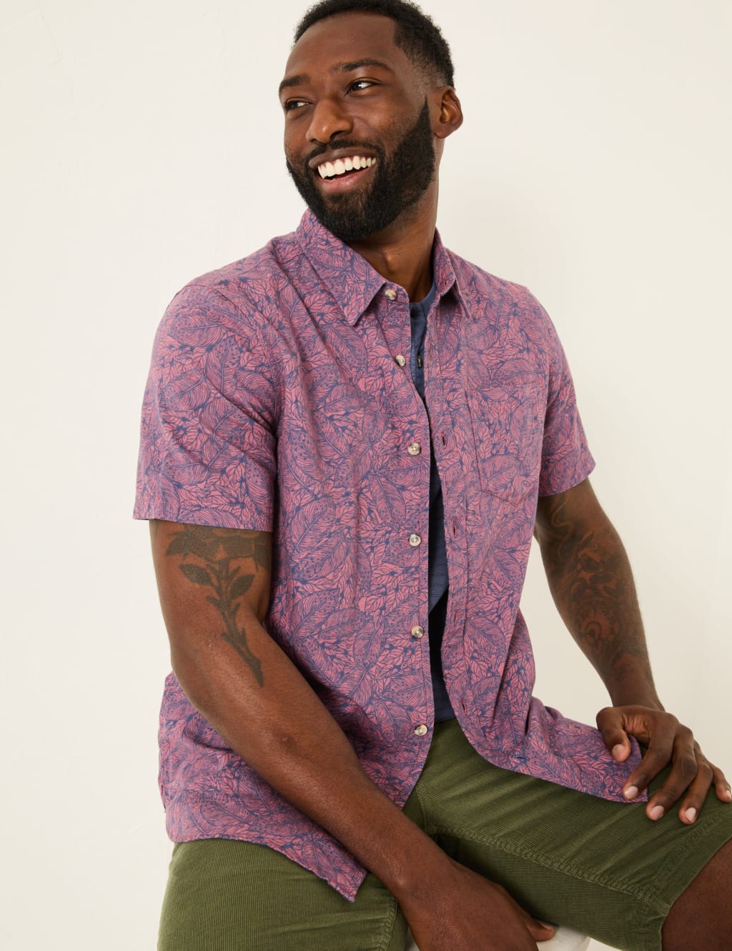 Pure Cotton Leaf Print Shirt 5 of 5