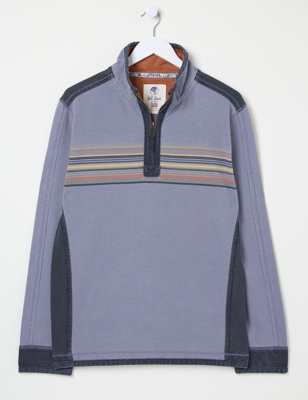 Pure Cotton Striped Half-Zip Sweatshirt 2 of 5