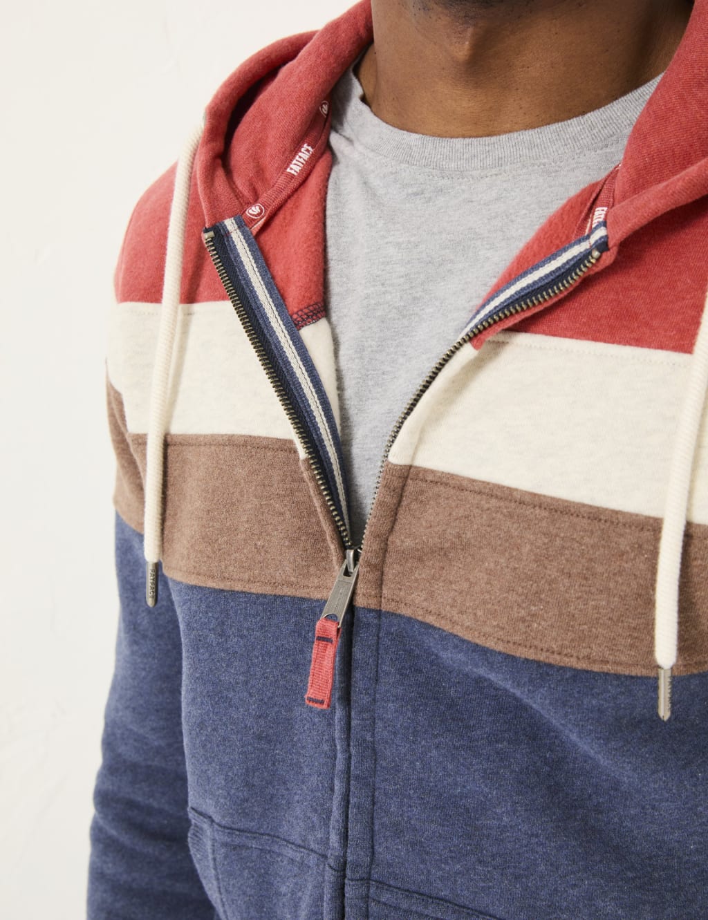 Pure Cotton Colour Block Zip Up Hoodie 4 of 5