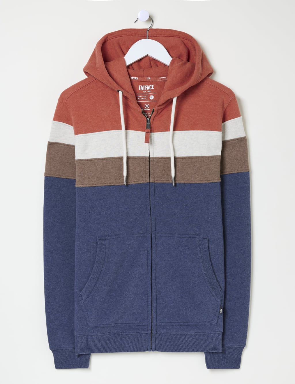 Pure Cotton Colour Block Zip Up Hoodie 2 of 5