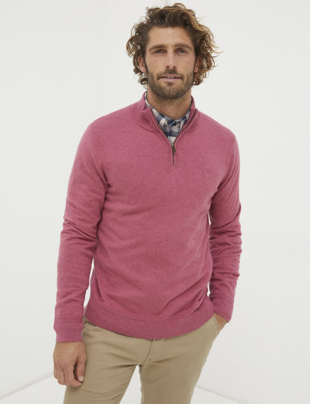 Pink half zip jumper clearance
