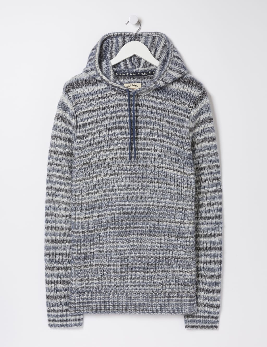 Cotton Rich Striped Knitted Hoodie FatFace M S