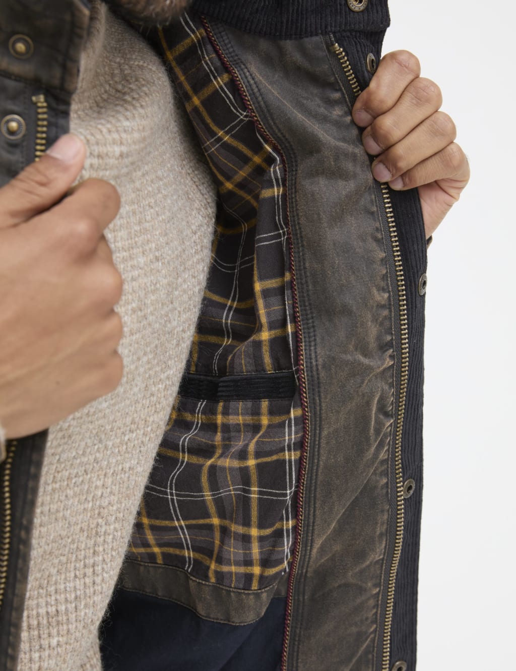 Cotton Rich Funnel Neck Biker Jacket FatFace M S