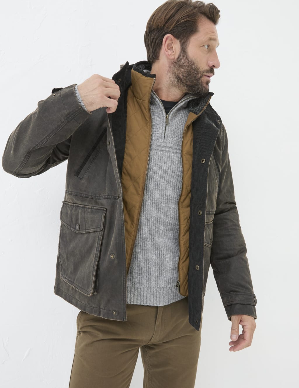 Padded technical utility jacket shop