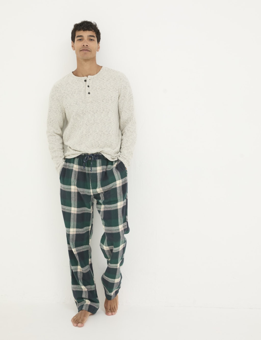 Pure Cotton Checked Pyjama Bottoms