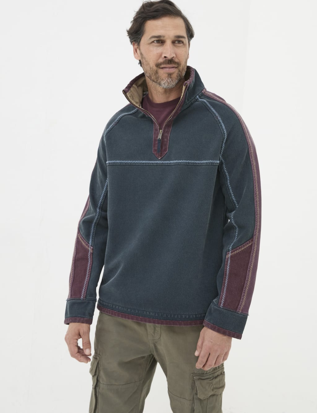 Cotton half zip pullover store