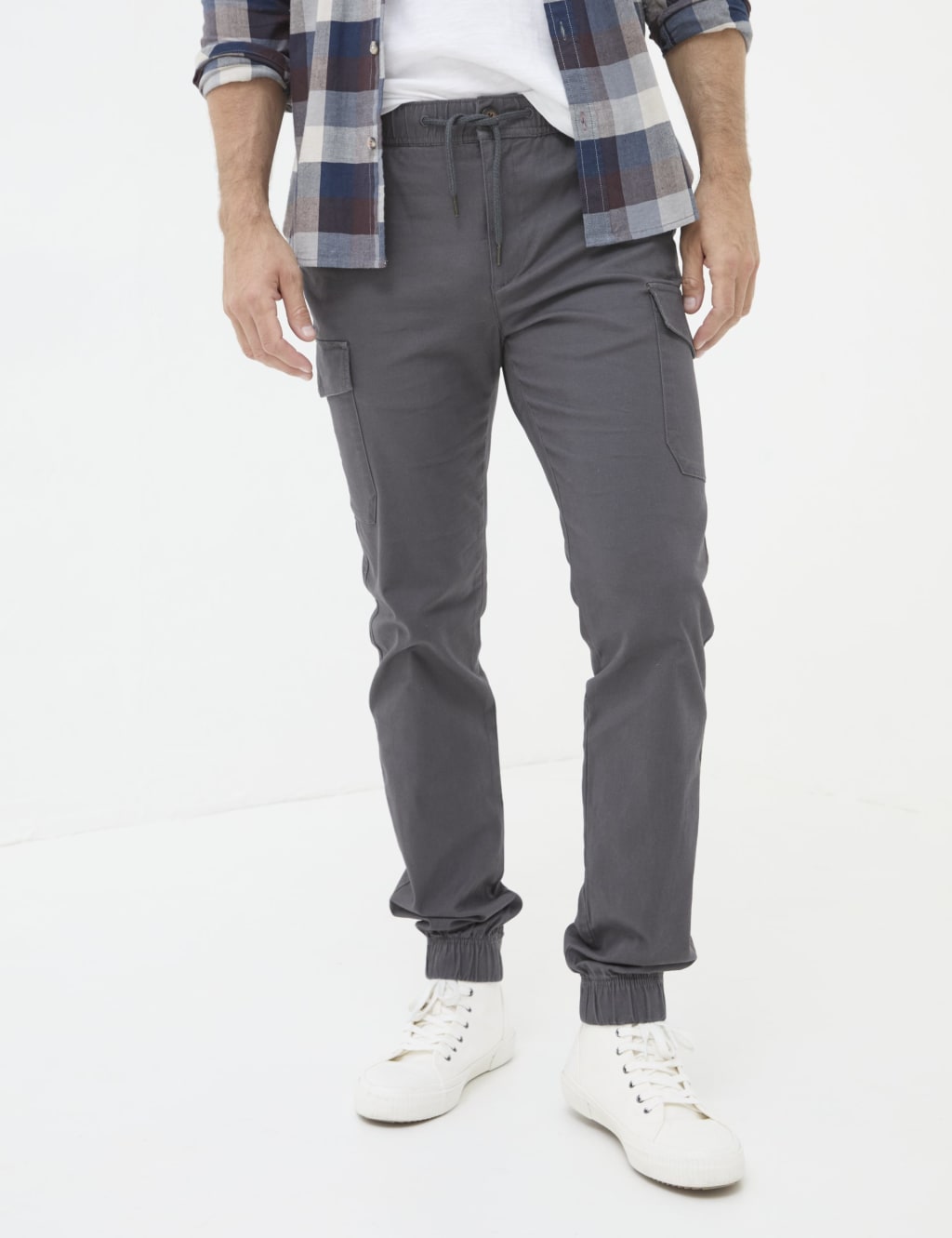 Tapered Fit Pure Cotton Cuffed Cargo Trousers 3 of 6
