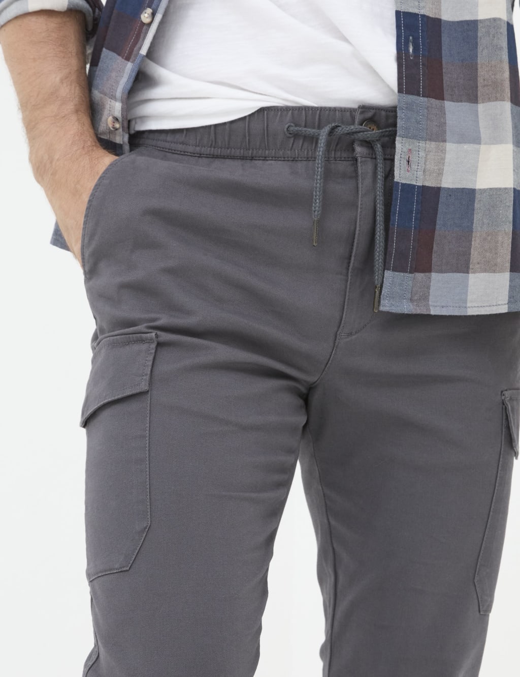 Tapered Fit Pure Cotton Cuffed Cargo Trousers 6 of 6