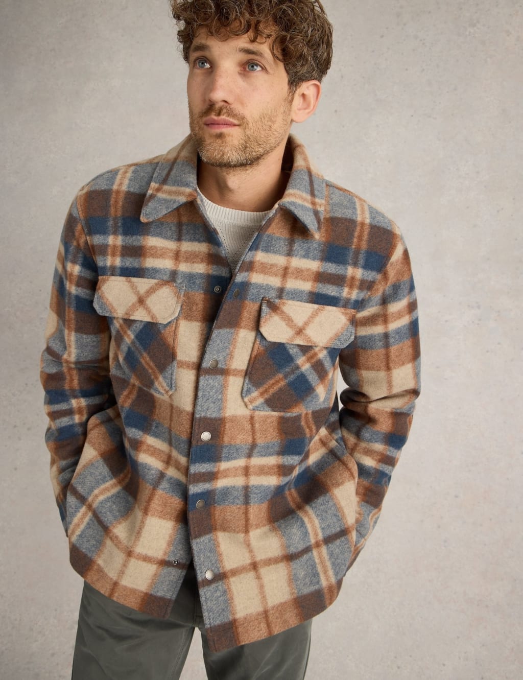 Plaid utility jacket outlet