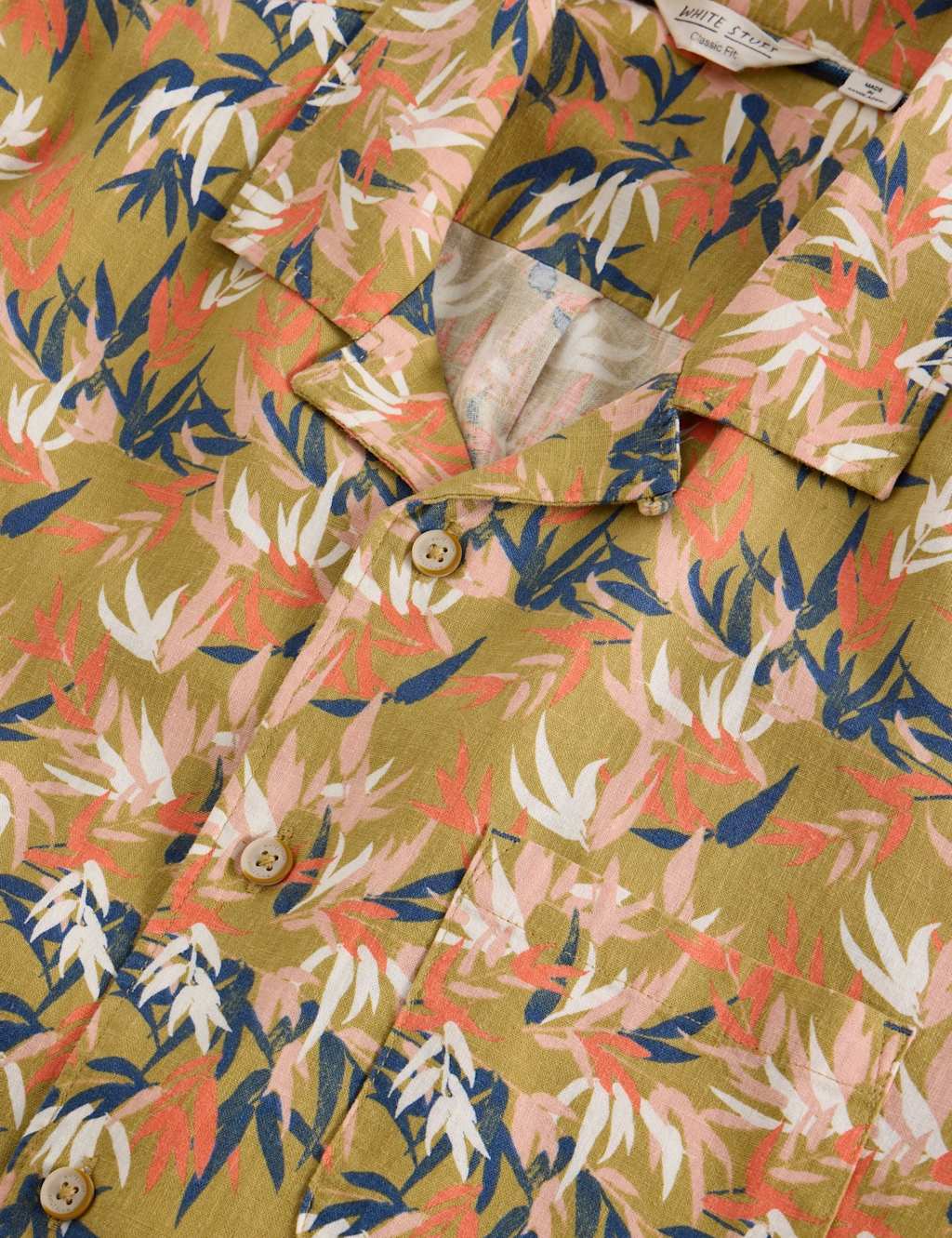 Regular Fit Linen Blend Floral Short Sleeve Shirt 6 of 6